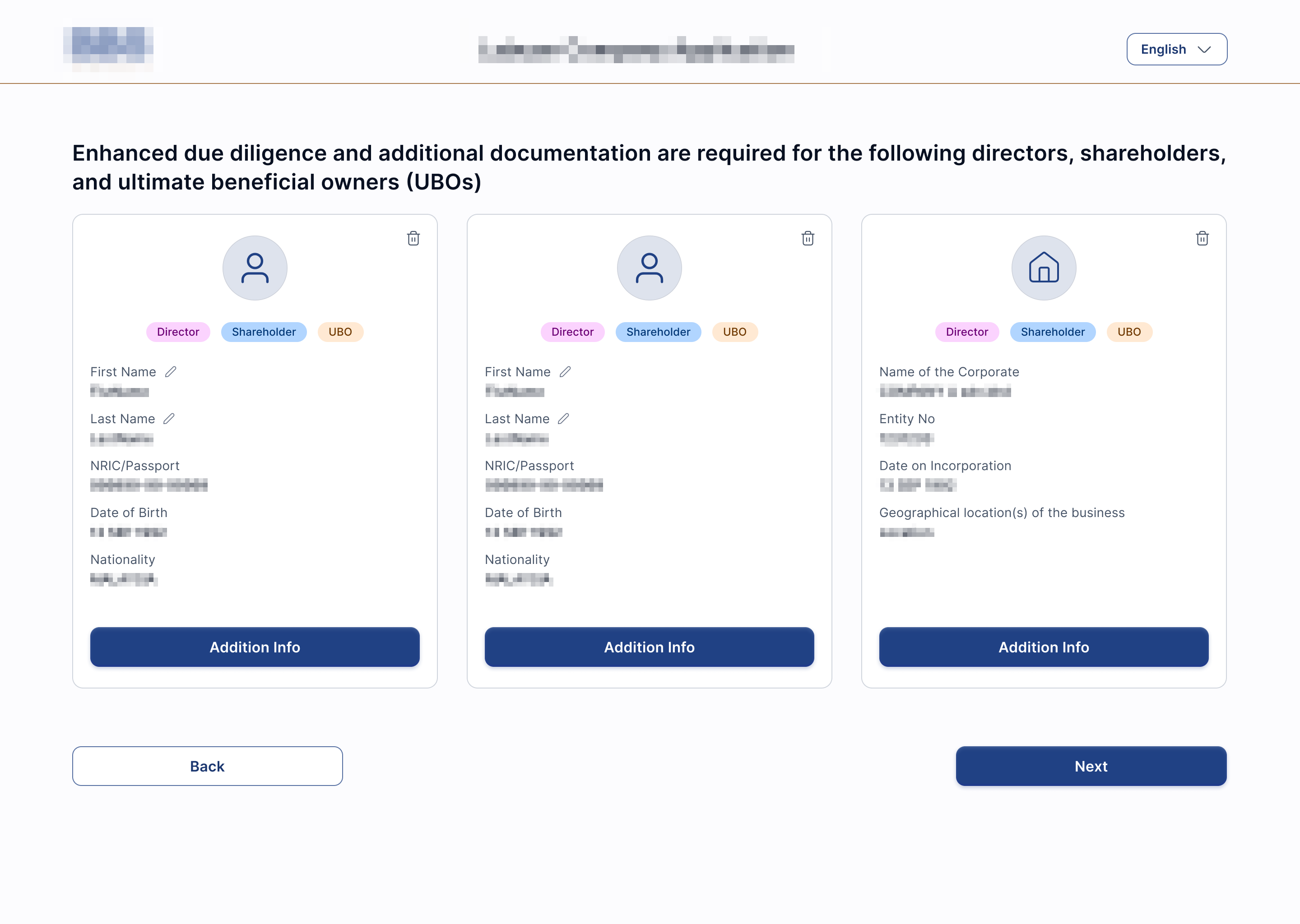 Secretarial Company Backend Interface