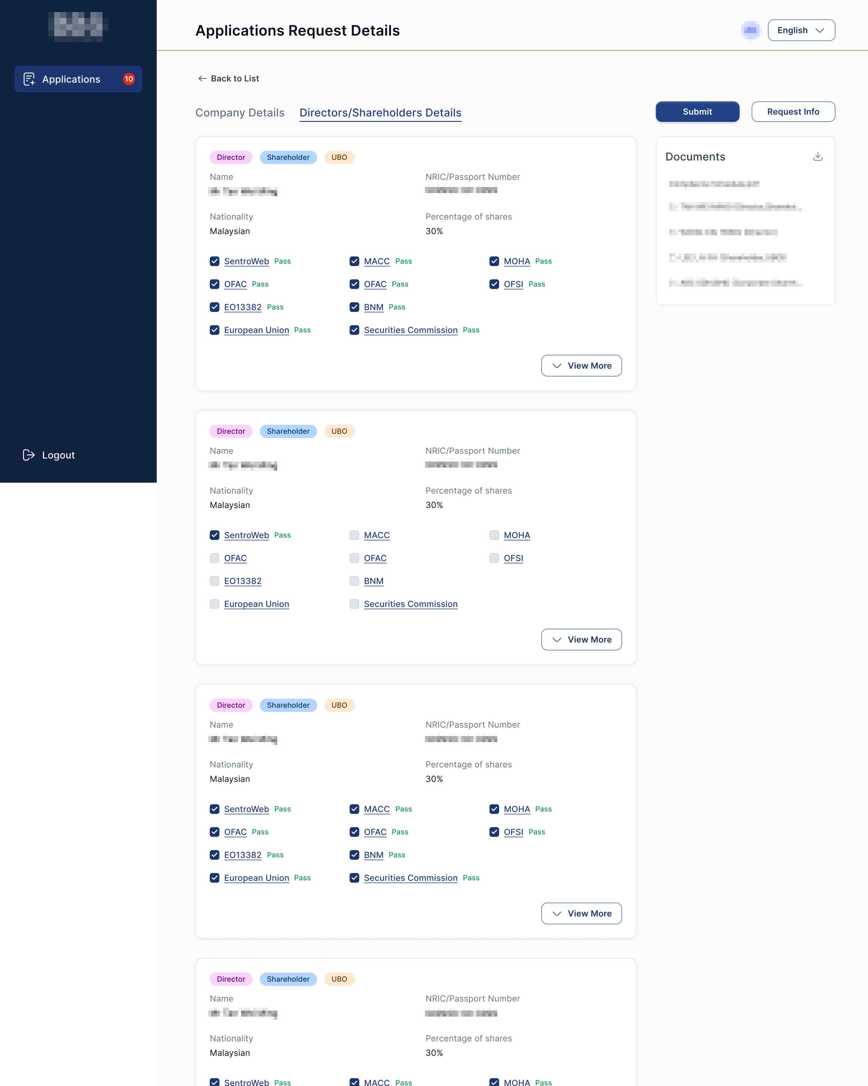 Secretarial Company Backend Interface