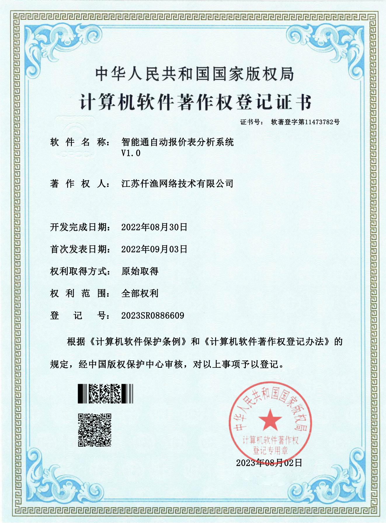 Software Copyright Certificate 1